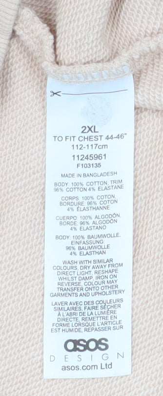 Brand and care label for ASOS Design Women Beige 2XL Pullover Sweatshirt Dark Future Logo Cotton