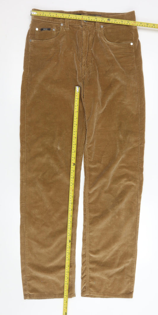 Hugo Boss Men's Brown Corduroy Alabama Trousers W32 L34