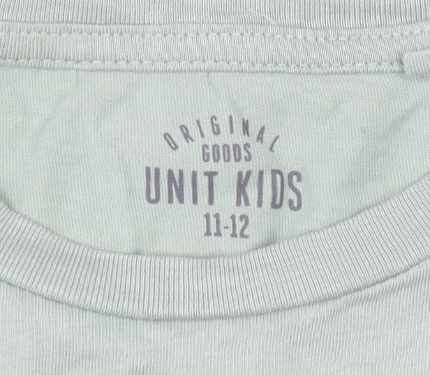 Additional view of Unit Kids girls’ green long sleeve graphic cotton t-shirt 11-12 years