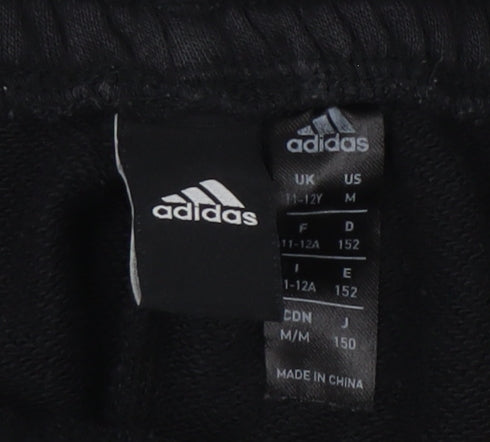 Additional view of adidas boys’ black logo sweatpants 11-12 years regular fit fleece tracksuit bottoms