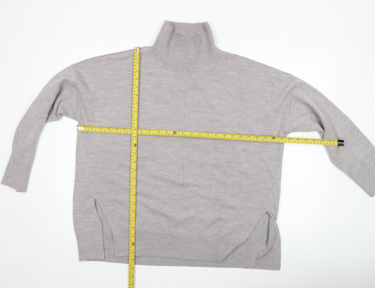 French Connection Women Grey Roll Neck Knit Jumper Size S