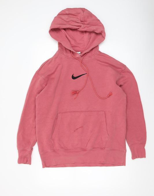 Nike Men’s Pink Pullover Hoodie Size S Cotton Blend Casual Sweatshirt