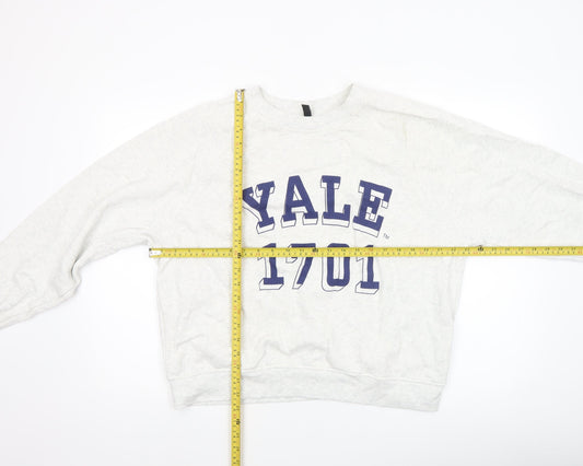 H&M Divided Women’s Grey Yale 1701 Crew Neck Cotton Sweatshirt L