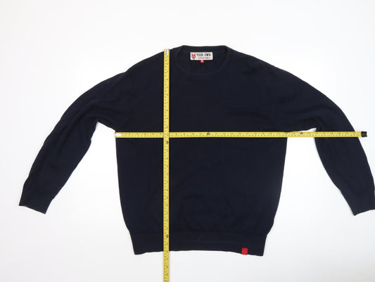 YOUR OWN EXPERIENCE Men's Blue Crew Neck Pullover Jumper M