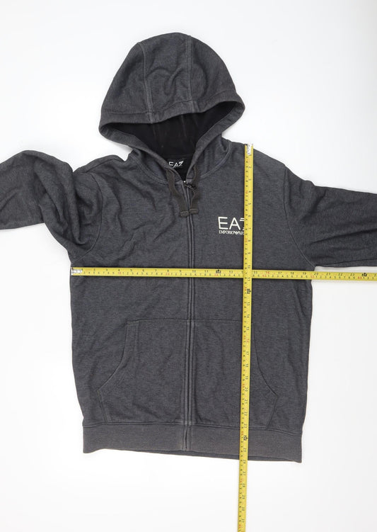 Emporio Armani EA7 Men's Grey Full Zip Hoodie Size L