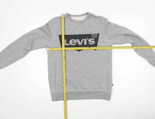 Levi's Boys Grey Logo Crew Neck Fleece Sweatshirt Size 14 Years