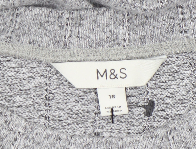Marks and Spencer Women’s Grey Crew Neck Knit Jumper Size 18