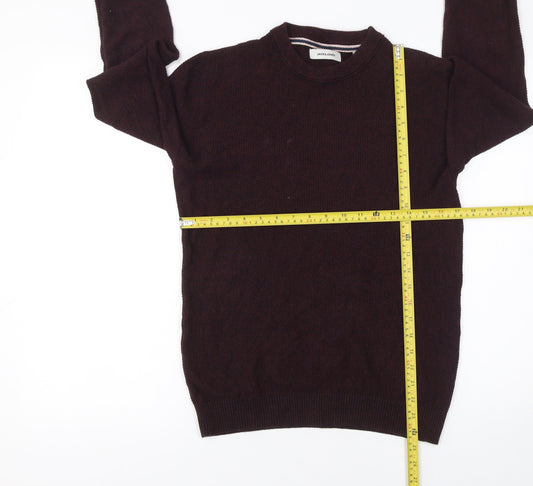 Jack & Jones Men’s Brown Cotton Crew Neck Pullover Jumper Size S