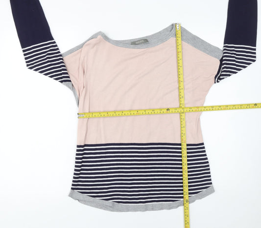 Oasis Womens Multicoloured Striped Boat Neck Jumper Size S