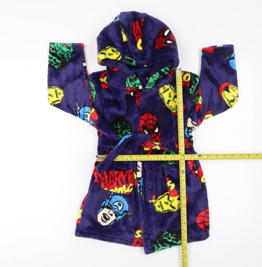 Marvel Boys Multicoloured 4 Years Hooded Fleece Superhero Robe