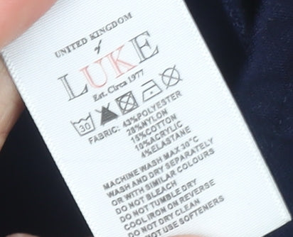 Additional view of Luke Men's Blue Jogger Trousers, size M, Regular Fit Casual Pants