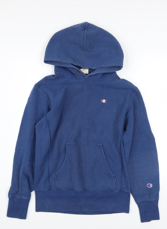 Champion Men's Blue Small Reverse Weave Pullover Hoodie