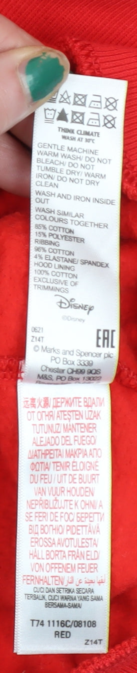 Additional view of Marks & Spencer girls’ red minnie mouse pullover hoodie 11-12 years