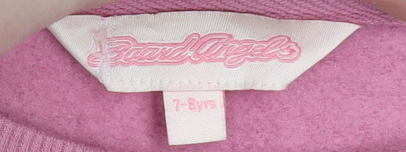 Additional view of Board Angels girls’ pink sequin star pullover sweatshirt 7-8 years