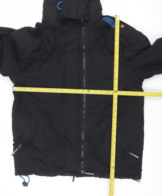 Superdry Men's Black Windcheater Hooded Jacket Size M