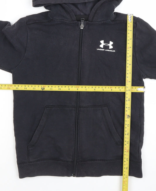 Under Armour Boys Black Full Zip Hoodie YMD Medium Cotton Blend