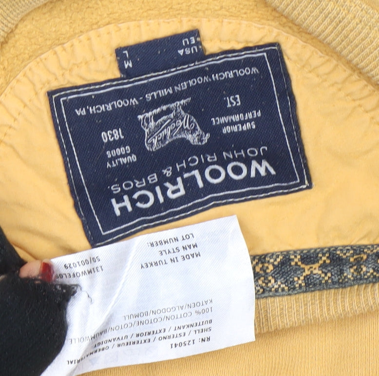 Woolrich Men's Yellow Cotton Crew Neck Pullover Sweatshirt M