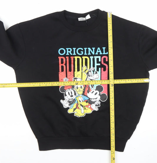 Disney Women Black XS Pullover Sweatshirt Original Buddies Graphic