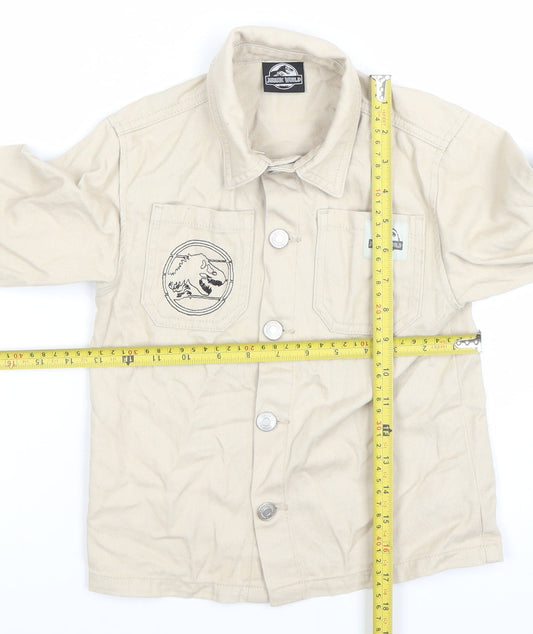 Primark Boys Beige Jurassic World Cotton Jacket 6-7 Years