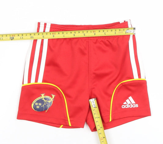 Adidas Red Baby 9-12M Active Shorts Munster Rugby Elastic Waist