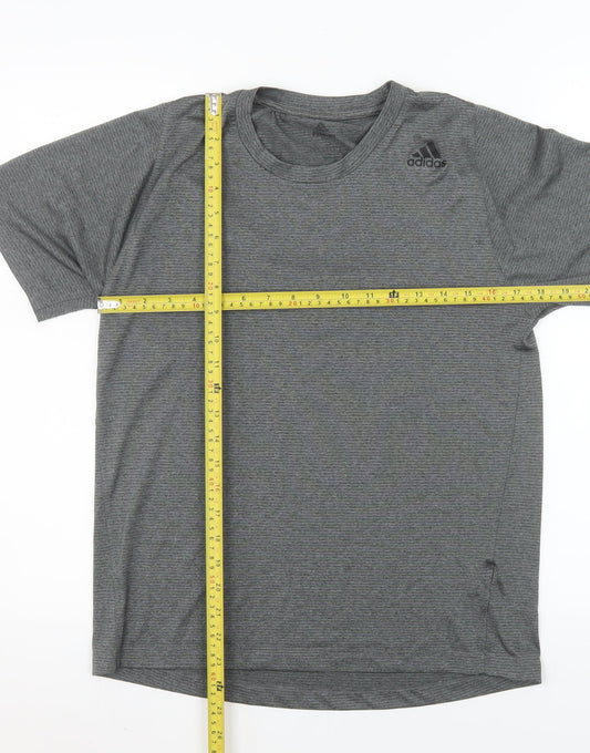 Adidas Mens Grey Small Training T-Shirt Climalite Athletic Fit