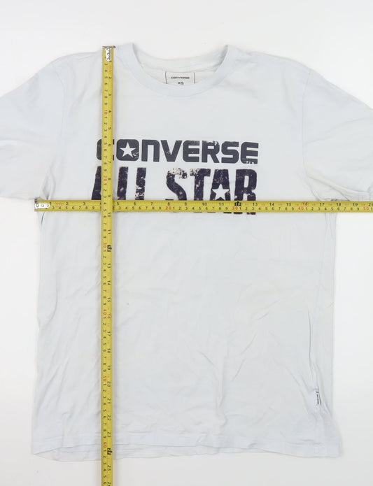 Converse Men’s White All Star Graphic T-Shirt XS Crew Neck Cotton