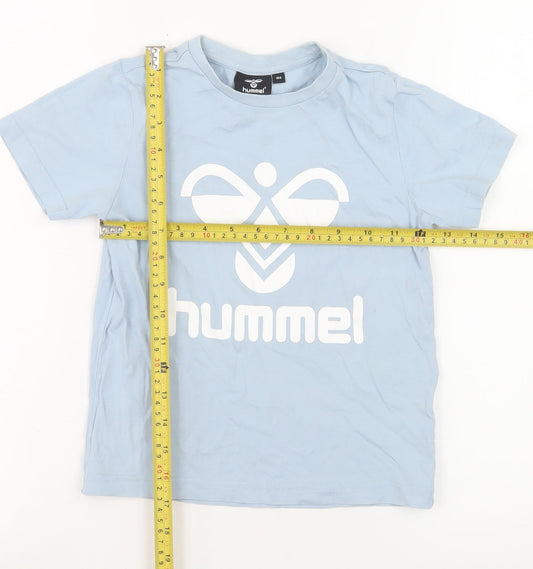 Hummel Boys Blue Cotton Graphic Logo T-Shirt 3-4 Years Short Sleeve