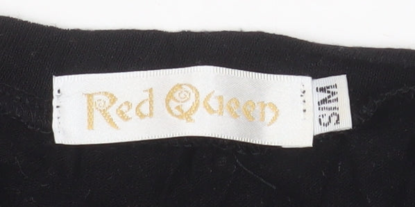 Red Queen Womens Black Art Print Zip T-Shirt Size S