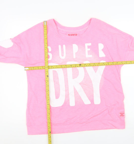 Superdry Sport Women's Pink Long Sleeve Jersey T-Shirt Size M