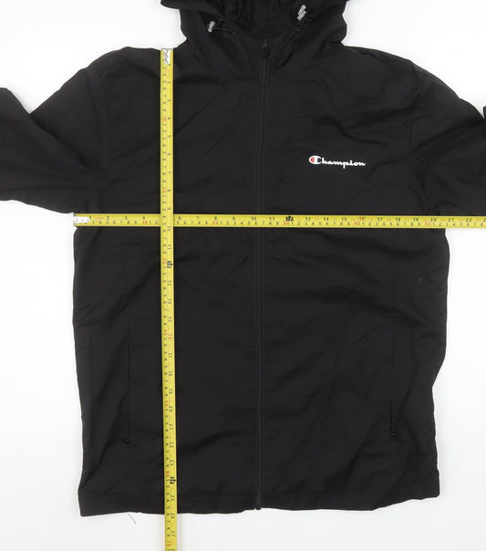 Champion Mens Black 2XL Hooded Windbreaker Jacket