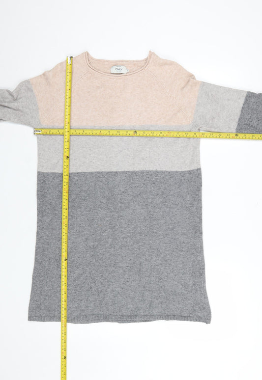 ONLY Womens Multicoloured Striped Pullover Jumper M