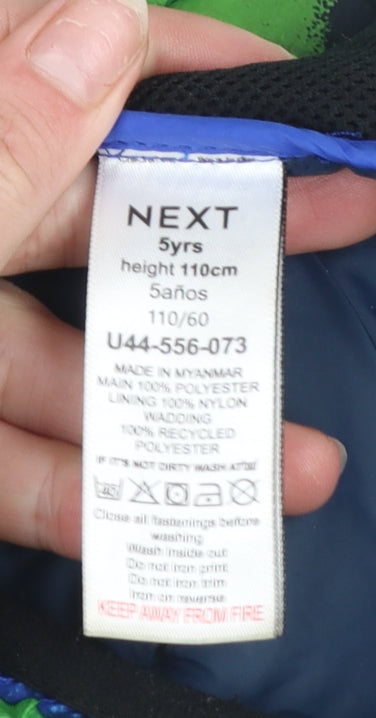 NEXT Boys Multicoloured Camouflage Puffer Jacket 5 Years Hooded Winter Coat