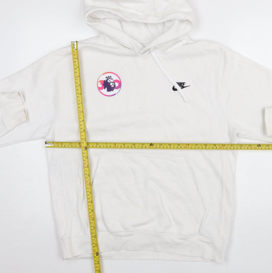 Nike Men's White Pullover Hoodie M Sports Graphic Fleece