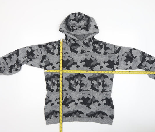Firetrap Boys Grey Camouflage Hooded Cotton Pullover Jumper 13 Years