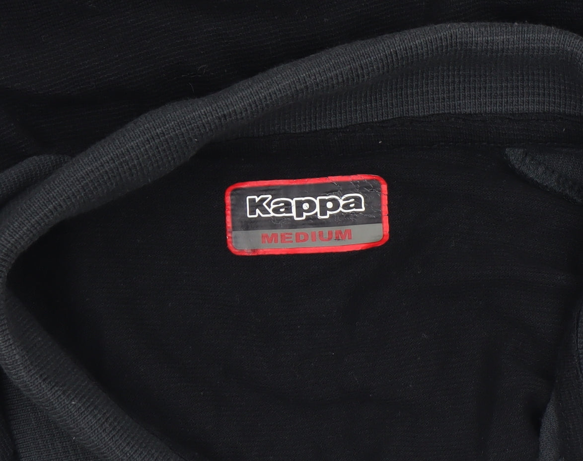 Kappa Men’s Black Rugby World Cup Polo Shirt Size M Short Sleeve