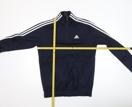 Adidas Men's Blue 1/4 Zip Regular Fit Sports Sweatshirt S