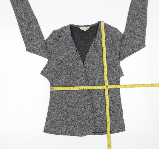Billie & Blossom Women Grey Open Knit Cardigan Size 8 Regular