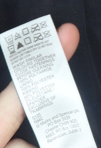 Marks and Spencer Boys Black Hooded Puffer Jacket 13-14 Years Lined Winter Coat