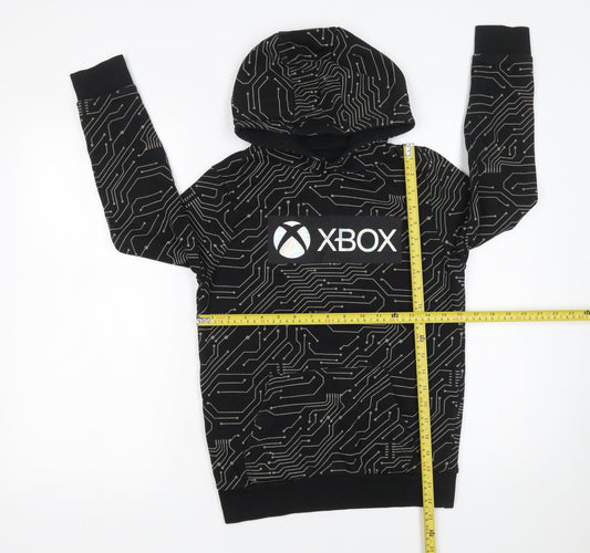 F&F Boys Black Xbox Pullover Hoodie 10-11 Years Graphic Gamer Sweatshirt