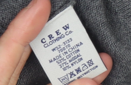 Additional view of Crew Clothing Women’s Grey Knit V-Neck Belted Sweater Dress, size UK 12