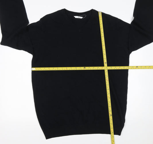 Marks and Spencer Boys Black V-Neck Cotton School Uniform Jumper 17-18 Years