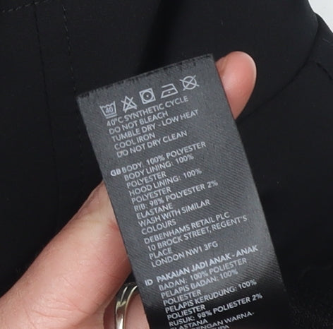 Bluezoo Boys Black Hooded Windbreaker Jacket Size 4-5 Years