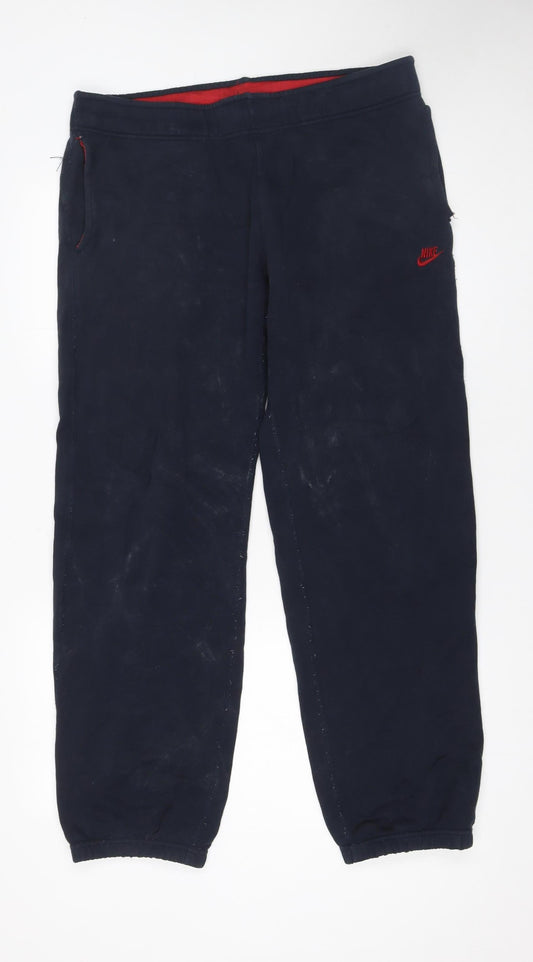 Nike Men’s Blue Jogger Sweatpants M Cotton Blend Sportswear