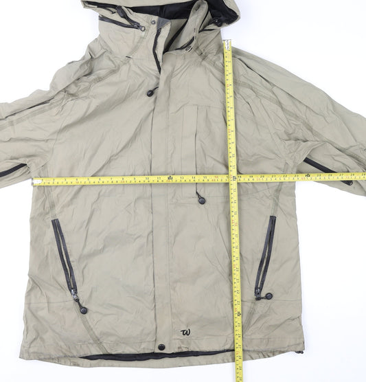 Wäfo Men's Beige Waterproof Hiking Parka Jacket 2XL Hooded Windproof