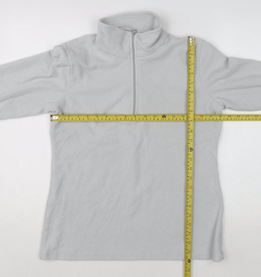 Mountain Warehouse Women Grey 1/2 Zip Fleece Pullover Sweatshirt M