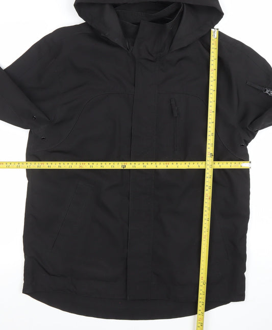 F&F Men's Black Hooded Parka Jacket Size S Regular Fit