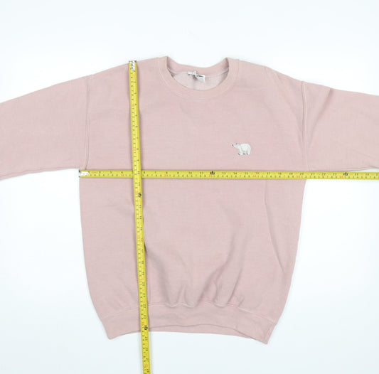 Topshop Women’s Pink Cotton Pullover Sweatshirt S