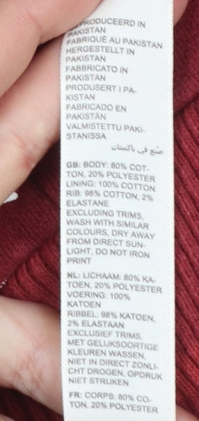 FatFace Boys Red Full Zip Hoodie 10-11 Years Cotton Blend Snowboard Print