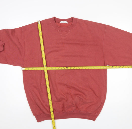 Marks and Spencer Men’s Red Crew Neck Sweatshirt Medium Vintage Cotton Mix