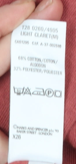 Marks and Spencer Men’s Red Crew Neck Sweatshirt Medium Vintage Cotton Mix